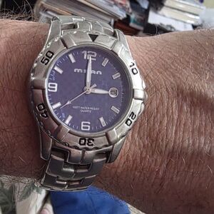 MILAN Men’s Stainless Steel Quartz Watch – Blue Dial